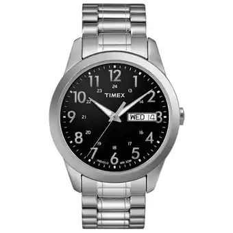 Walmart Mens South Street Sport Black & Silver Tone Stainless Steel Expansion Band Watch offer