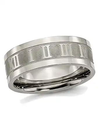 Walmart Mens Titanium Roman Numerals 8mm Satin Flat Wedding Band Ring offer