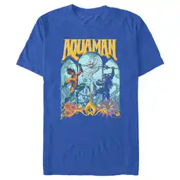 Walmart Men's Aquaman and the Lost Kingdom Retro Window Poster Graphic Tee Royal Blue 2X Large offer