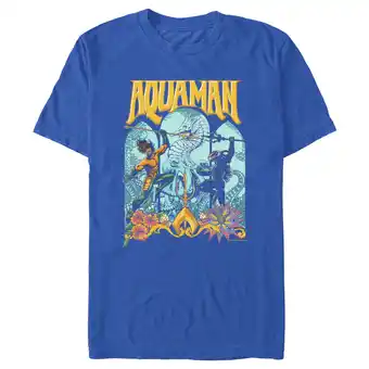 Walmart Men's Aquaman and the Lost Kingdom Retro Window Poster Graphic Tee Royal Blue 2X Large offer