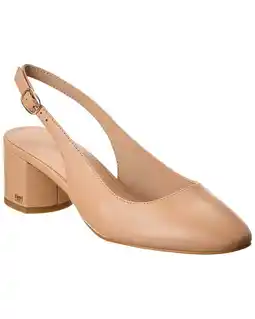 Walmart Stuart Weitzman Bridgt 50 Leather Slingback Pump, 6.5, Beige offer