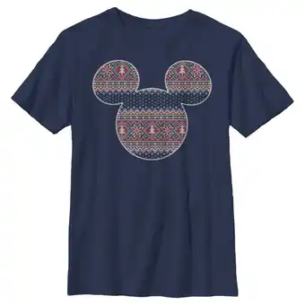 Walmart Boy's Mickey & Friends Christmas Print Graphic Tee Navy Blue X Small offer