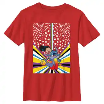 Walmart Boy's Lilo & Stitch Friends on Bike Poster Graphic Tee Red X Large offer