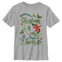 Walmart Boy's Lost Gods My Favorite is Christmas Graphic Tee Athletic Heather Medium offer
