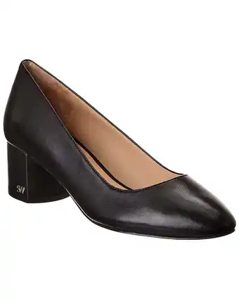 Walmart Stuart Weitzman Bridget 50 Block Leather Pump, 6, Black offer