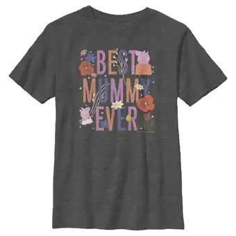 Walmart Boy's Peppa Pig Best Mummy Ever Graphic Tee Charcoal Heather Medium offer