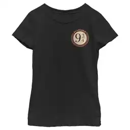 Walmart Girl's Harry Potter Platform 9 3/4 Logo Badge Graphic Tee Black Medium offer