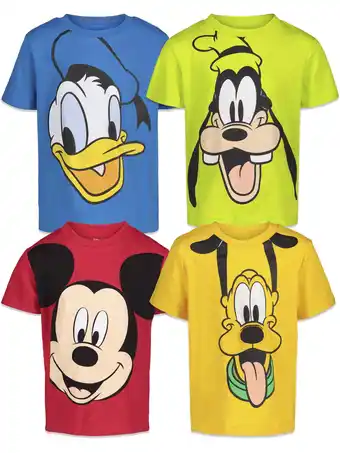 Walmart Disney Mickey Mouse Goofy Donald Duck Infant Baby Boys 4 Pack T-Shirts Infant to Big Kid offer