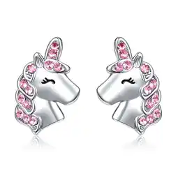Walmart Tingn Unicorn Earrings for Women Dainty Pink CZ Earring Birthday Jewelry Gifts offer