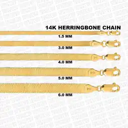Walmart Solid 14K Yellow Gold Herringbone Chain Necklace offer