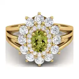 Walmart Mooneye 4.03 Ctw Oval Peridot 925 Sterling Silver Gold Vermeil Women Valentines Day Gift Ring offer