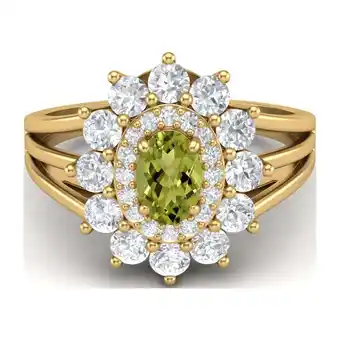 Walmart Mooneye 4.03 Ctw Oval Peridot 925 Sterling Silver Gold Vermeil Women Valentines Day Gift Ring offer
