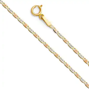 Walmart 14k Solid Tri Color Italian Gold Valentino Chain Link Necklace 1.5mm offer
