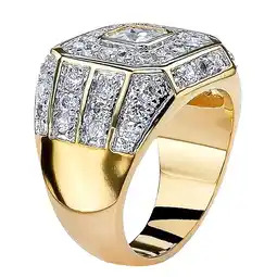 Walmart Hgrintd Men's Fashion 18K Solid Yellow Gold 2.15CT Natural Diamond Wedding Band Rings offer