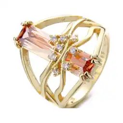 Walmart 14K Gold Plated Orange Sapphire Tree Branch Ring offer