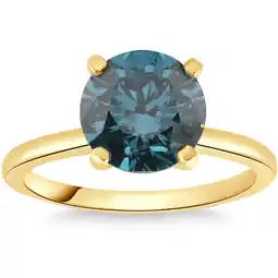 Walmart Pompeii 1 1/2Ct Round Blue Diamond Engagement Ring 14k White or Yellow Gold Lab Grown offer