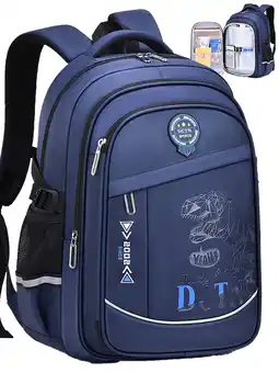 Walmart Kivdit School Backpack for Boys,School Bag for Kids Teens,Reflective Bookbag Gifts for Boys,Blue offer