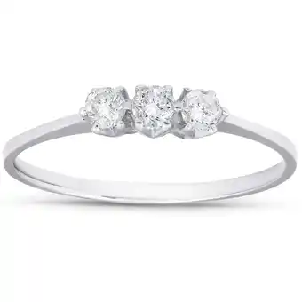 Walmart Pompeii 1/5ct 3-Stone Diamond Ring 14K White Gold (G/H,I1) offer