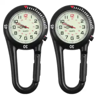 Walmart 2pcs Clip-on Quartz Watch Backpack Belt Fob Watch with Fluorescent Dial (Black) offer