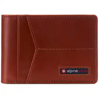 Walmart Alpine Swiss Mens Slimfold Wallet RFID Blocking Genuine Leather Thin Bifold FPW offer