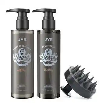 Walmart JVR Beard Wash & Conditioner & Silicone Beard Brush Gift Set with Coconut, Aloe, 3 Piece, (6.7oz) offer