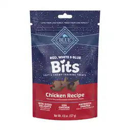 Walmart Blue Buffalo Red White & Blue Bits Soft-Moist Dog Treats for Training, Chicken, 4.5-oz Bag offer