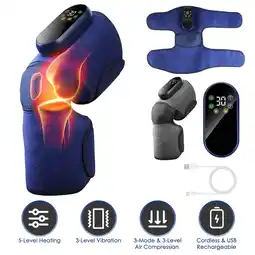 Walmart iMounTEK 3 in 1 Cordless Knee Massager Electric Heated Brace Wrap for Knee Calf Thigh, Blue offer