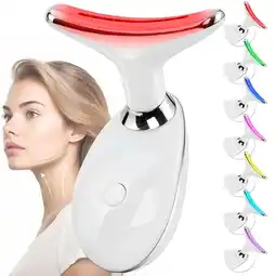 Walmart Facial Massager Red-Light-Therapy-for-Face and Neck, Face 𝖲 culpting Wand with 7 Color (White) offer