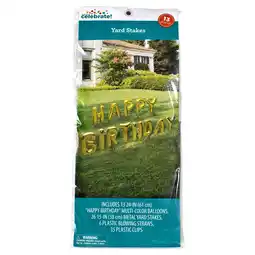 Walmart Way To Celebrate Gold Foil Happy Birthday Balloon Yard Stake Set, 13 Pieces offer