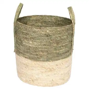 Walmart Better Homes & Gardens Natural Maize Colored Stripe Basket, Basket, Green, Extra Large offer