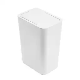 Walmart Beccgirl 10 L Small Bathroom Plastic Trash Can with Pop Up Lid, White offer