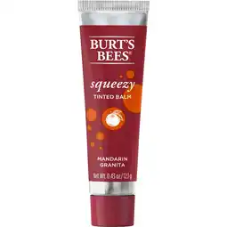 Walmart Burt's Bees 100% Natural Origin Squeezy Tinted Lip Balm, Mandarin Granita - 0.43 Ounce Tube offer