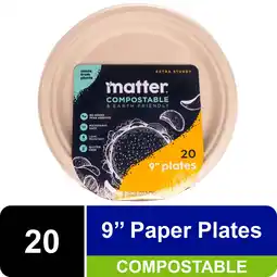 Walmart Matter Compostable Dinner Plant-Based Fiber Disposable Paper Plates, 9-20 Count offer