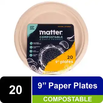 Walmart Matter Compostable Dinner Plant-Based Fiber Disposable Paper Plates, 9-20 Count offer