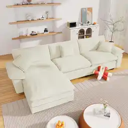 Walmart Muumblus Modular Sectional Sofa with Ottoman, Oversized L-Shaped Corduroy Couch for Living Room offer