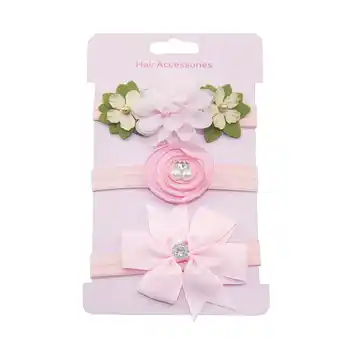 Walmart FRSASU Clearance 3Pcs Kids Elastic Floral Headband Pearl Hair Girls Baby Bowknot Hairband Set offer