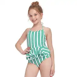 Walmart uublik Girls Bikini Ruffles Stripe One-Piece Swimsuit Bathing Beach Swimwear, Sizes 2T-12 offer