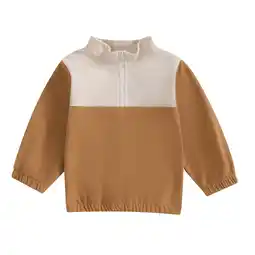 Walmart Chbgutlmr Toddler Clothes Half Zip Sweatshirt Boys Girls Long Sleeve Pullover Tops Colorblock Shirts offer