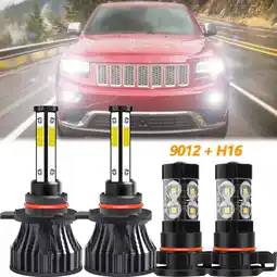 Walmart For Jeep Cherokee 2014-2015 LED HEADLIGHT + Fog Light Bulbs White Kit Combo offer