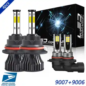 Walmart For Ford Ranger 1998-2011 LED Headlight Bulb 9007 High&Low Beam+9006 Fog Light 6000K White 4pcs offer