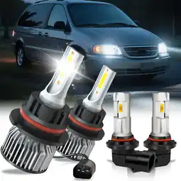 Walmart 9007 LED Headlight Bulbs for Chrysler Voyager 2001-2003 High Low Beam 9145 Fog light 6000K 4 Pack offer