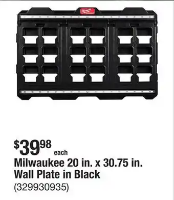 The Home Depot Milwaukee 20 in. x 30.75 in. Wall Plate in Black offer
