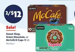 Family Dollar Donut Shop, Green Mountain, or McCafé K-Cups offer