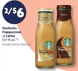 Family Dollar Starbucks Frappuccinos or Lattes offer