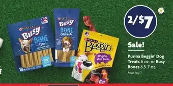 Family Dollar Purina Beggin' Dog Treats 6 oz. or Busy Bones 6.5-7 oz offer