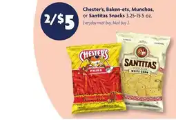 Family Dollar Chester's, Baken-ets, Munchos, or Santitas Snacks offer
