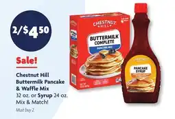 Family Dollar Chestnut Hill Buttermilk Pancake & Waffle Mix 32 oz. or Syrup 24 oz offer