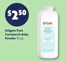 Family Dollar Kidgets Pure Cornstarch Baby Powder offer