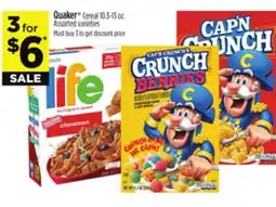 Dollar General Quaker Cereal offer