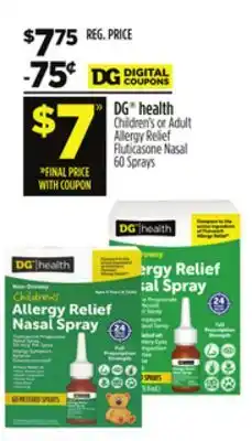 Dollar General DG health Children's or Adult Allergy Relief Fluticasone Nasal offer